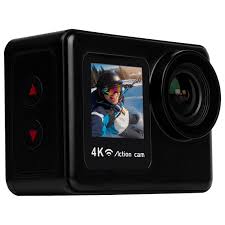 electriQ 4K Ultra HD Dual Screen Waterproof Sports Action Camera - Black
